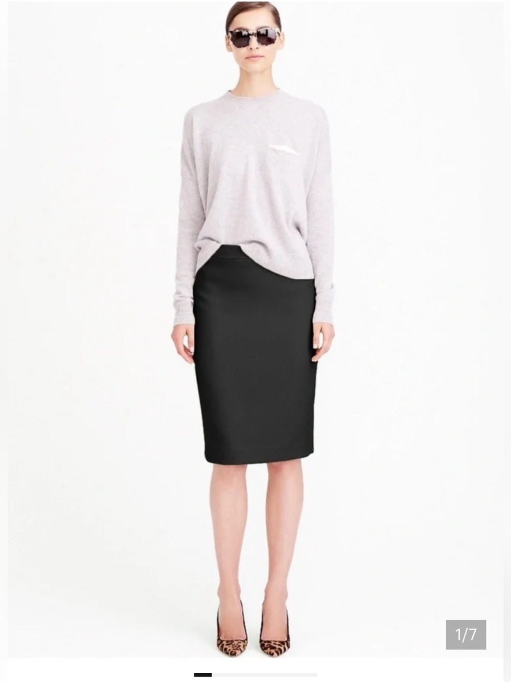 J. Crew Black Wool Pencil Skirt #2 Classic Office Essential 10